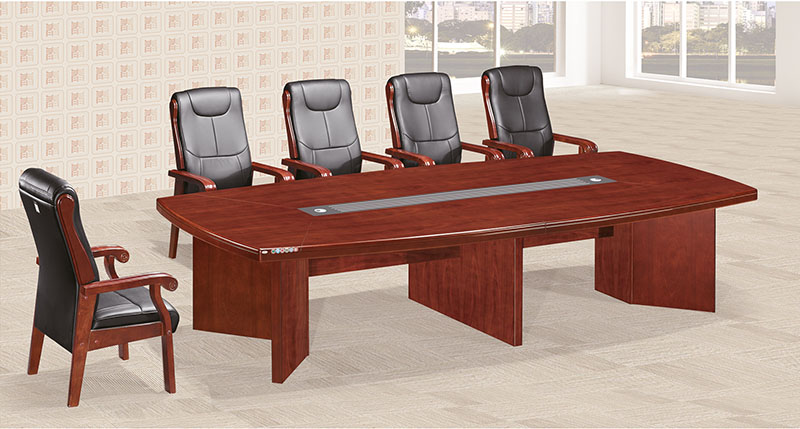 简约现代洽谈开会桌贴木皮会议台