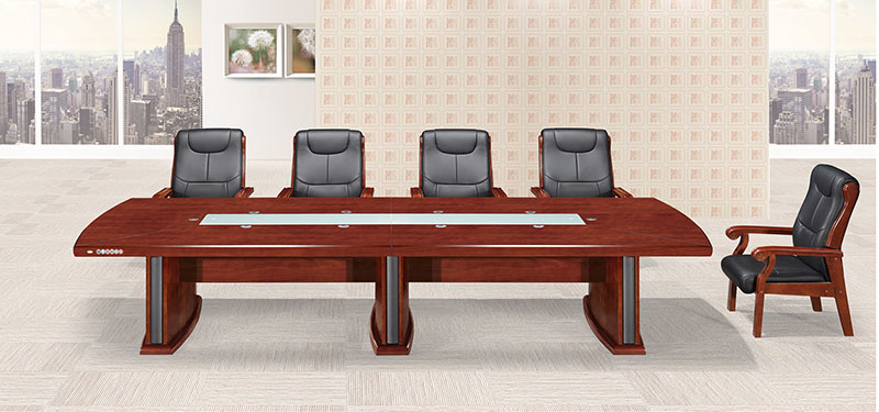 简约现代洽谈开会桌贴木皮会议台