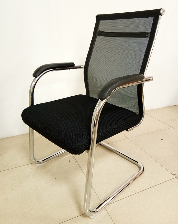 黑色网布弓形会议椅职员椅