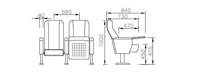 礼堂座椅,会议室礼堂排掎尺寸图示