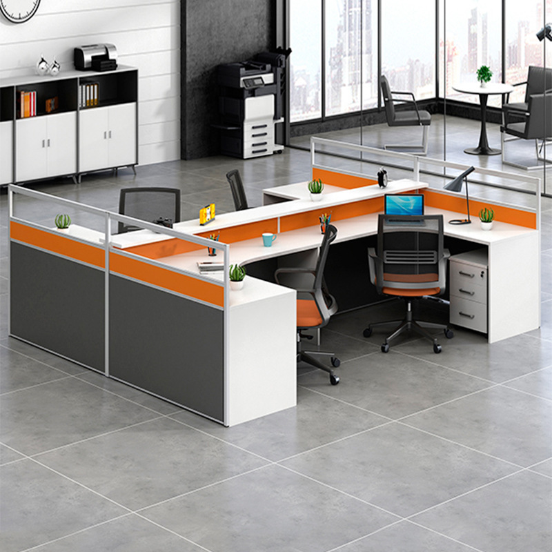 职员桌电脑屏风办公桌组合四人位