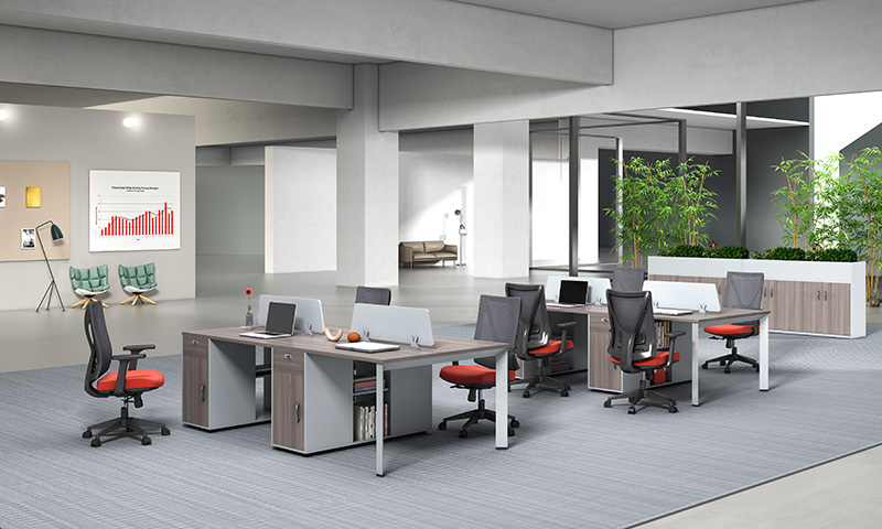 东莞塘夏4人位职员办公桌厂家