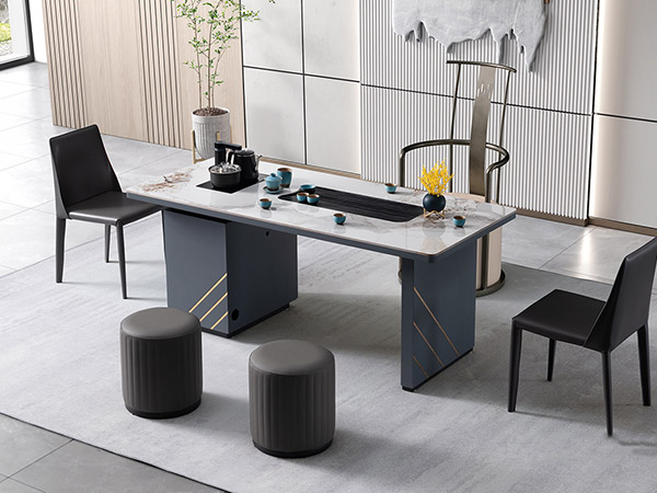 香奈儿岩板镶木纹石茶...