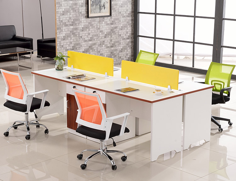 时尚职员桌子四人位办...