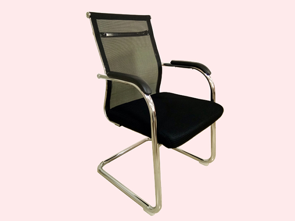 黑色网布弓形会议椅职...