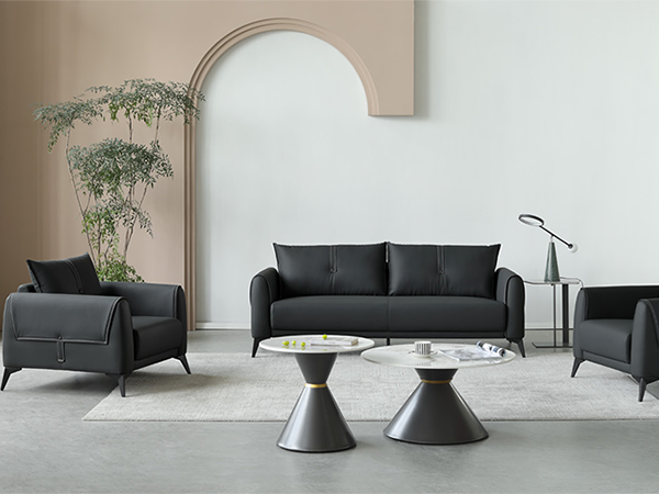 棕色办公沙发办公室沙...