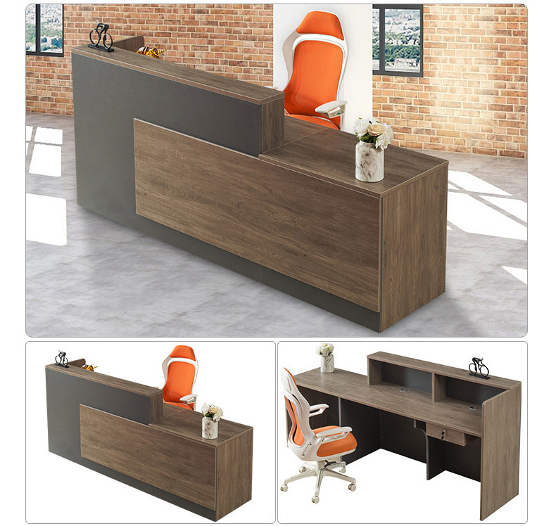 办公前 经济型直板办公前台 - 超大容量储物空间接待台台