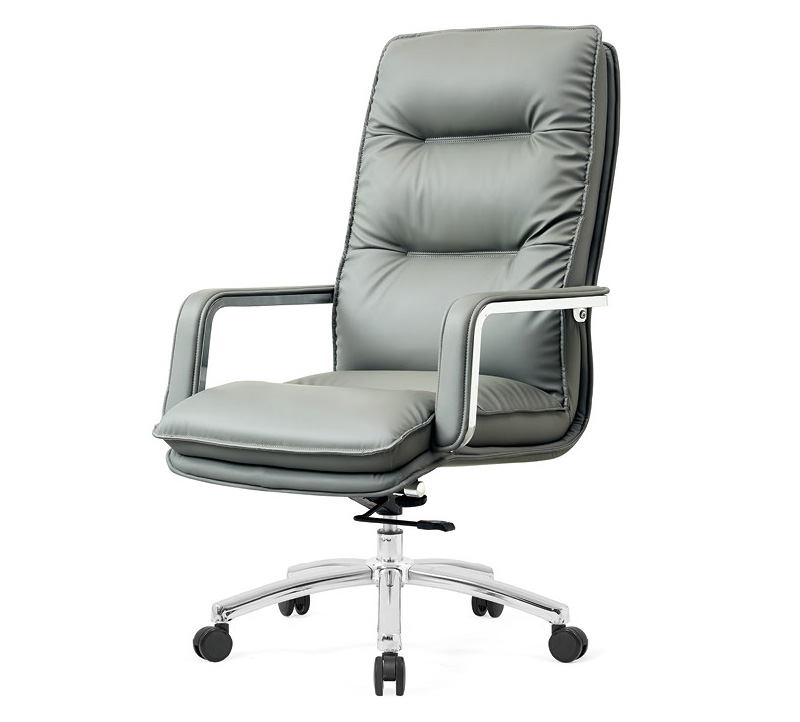 钢架扶手真皮中班椅